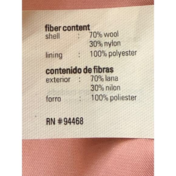 Esprit Outerwear Pink Tweed Wool Blend Peacoat Women’s XL Made in Ukraine Y2K - Picture 8 of 10